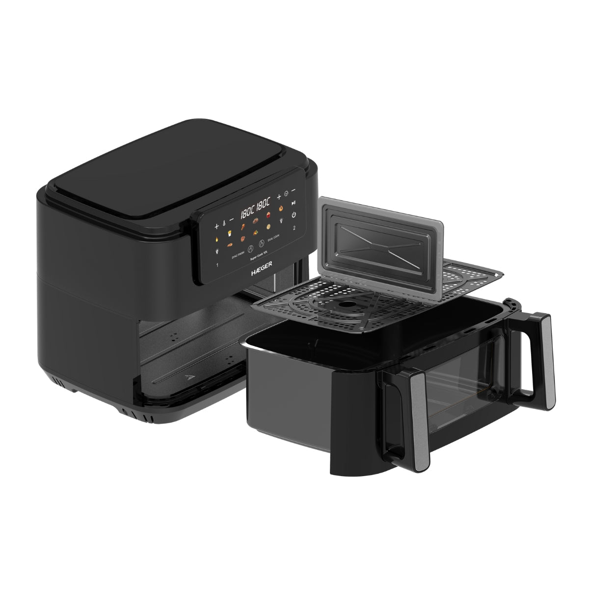 Digital Air Fryer HAEGER Super Cook 10L – 10 L, 2 Drawers