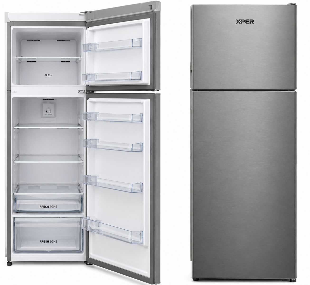 Xper RNF55X Top Mount Refrigerator | No Frost | Inox | Display Screen
