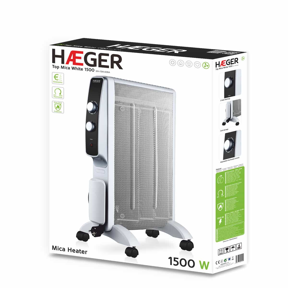 Heater HAEGER Top Mica White 1500W