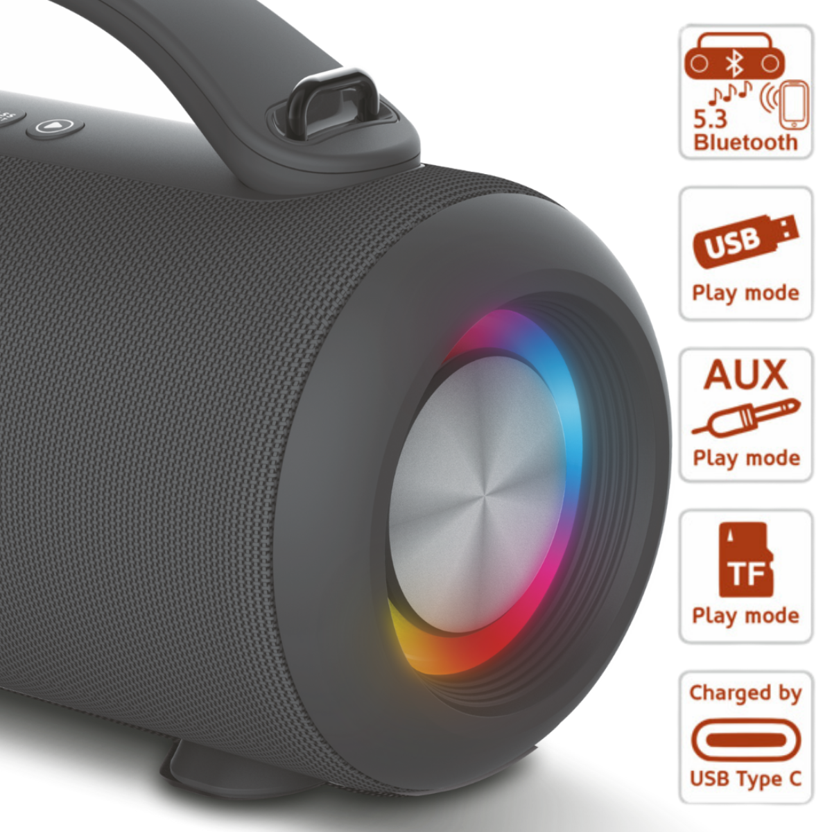 Portable Bluetooth Speaker HAEGER Super Boom – 24h Battery Life