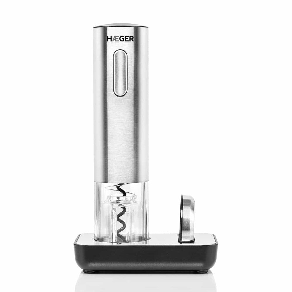 HAEGER Milano Rechargeable Electric Corkscrew | Cordless | Foil Cutter | Elegant Design