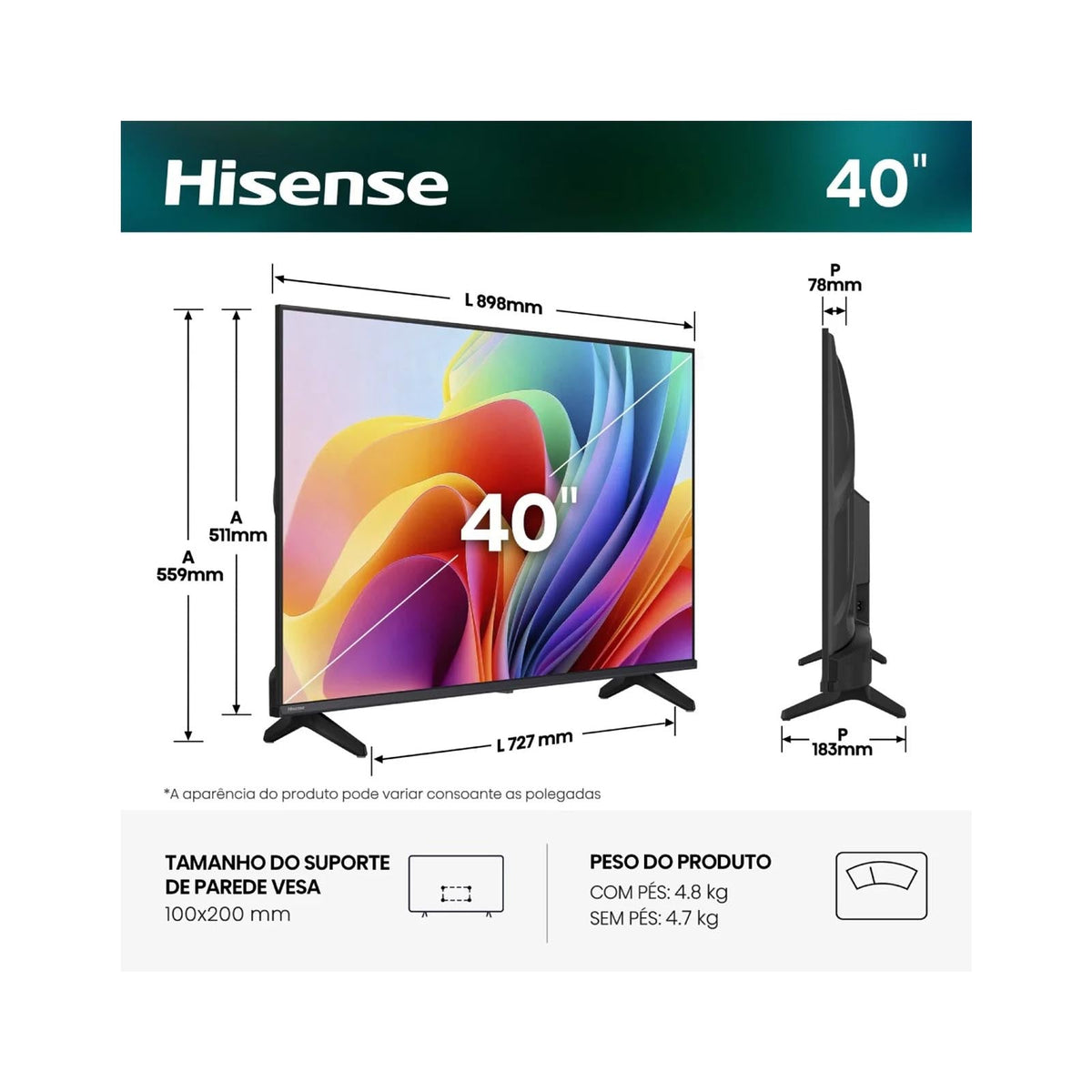 HISENSE 40" A4S Series Full HD Smart TV