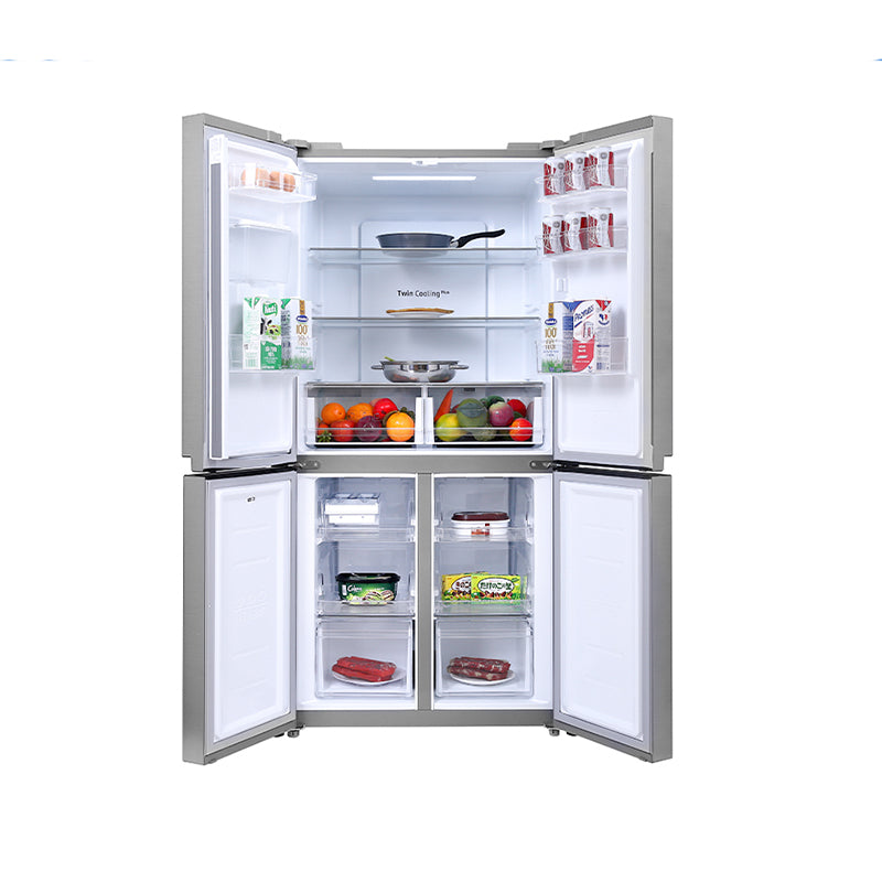 Samsung, RF48A4010M9/LV French Door Refrigerator, 466L Net Capacity , Gentle Silver Matt