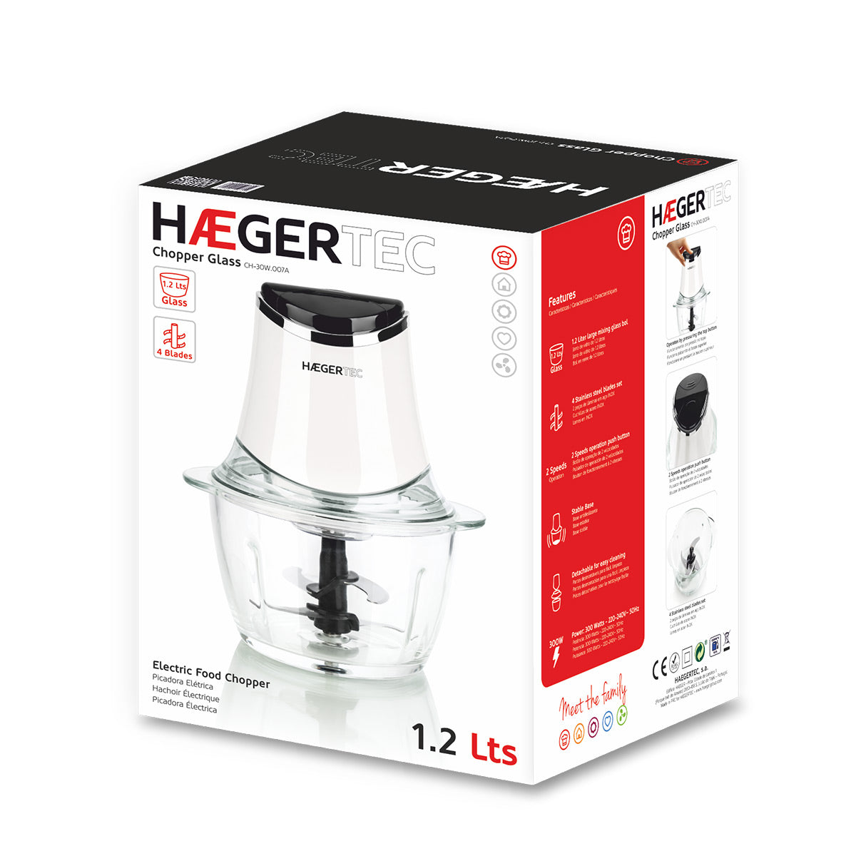 Electric food chopper CHOPPER GLASS – 300W
