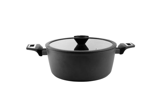 CACEROLA ALTA CON TAPA DE CRISTAL ALUMINIO FORJADO GOLD SERIES 24cm