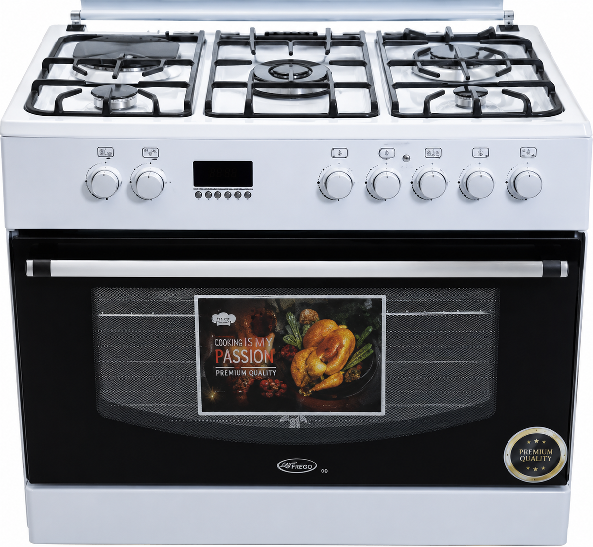 Xper XGO90CB 90cm Luxury Gas Cooker with Double Turbo Oven – Full Black