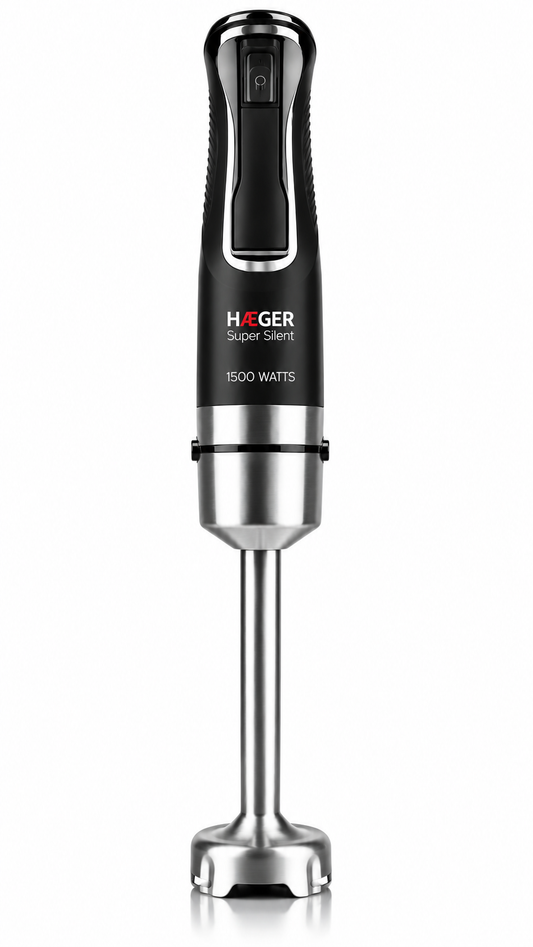 HAEGER Super Silent Ultra Twist 1500 hand blender – 1500W matte black stainless steel