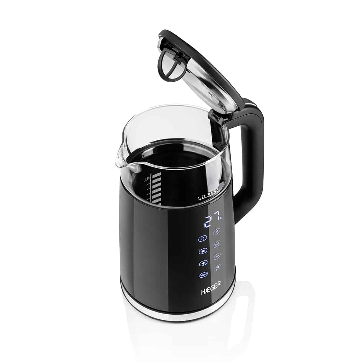 Digital Electric Kettle HAEGER Digiglass – 1.7L, 2200W