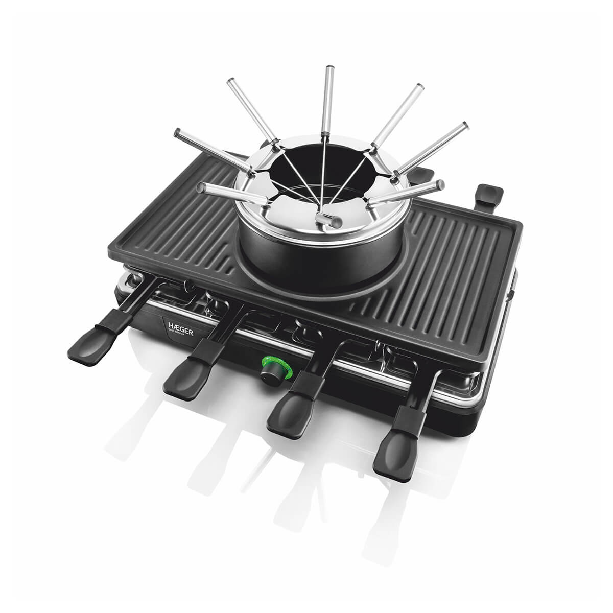 Set Fondue, Grill and Raclette HAEGER Cool Dinner – Suitable for up to 8 People,1400W