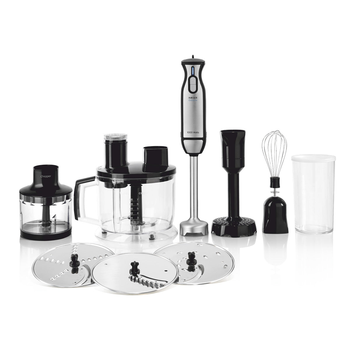 Hand Blender HAEGER EXTREME CHOPPER – 1000W with Multifunction Set
