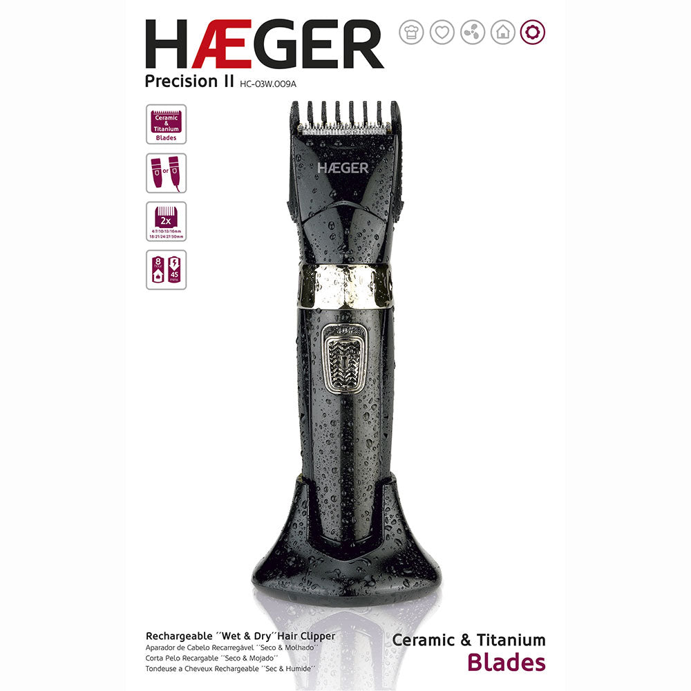 Cordless Hair Clipper HAEGER PRECISION II – Wet & Dry