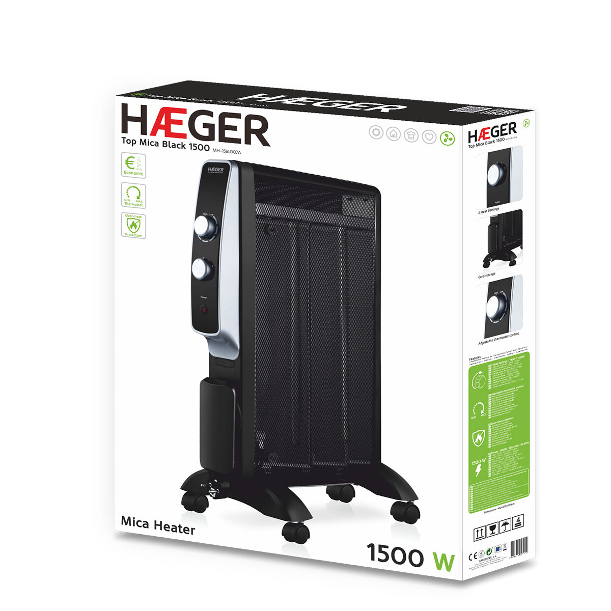 Heater HAEGER Top Mica Black 1500W