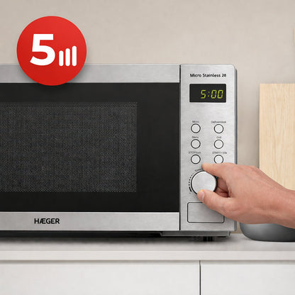 HAEGER Micro Stainless 28 Digital Microwave | 28L | 1200W | Grill Function
