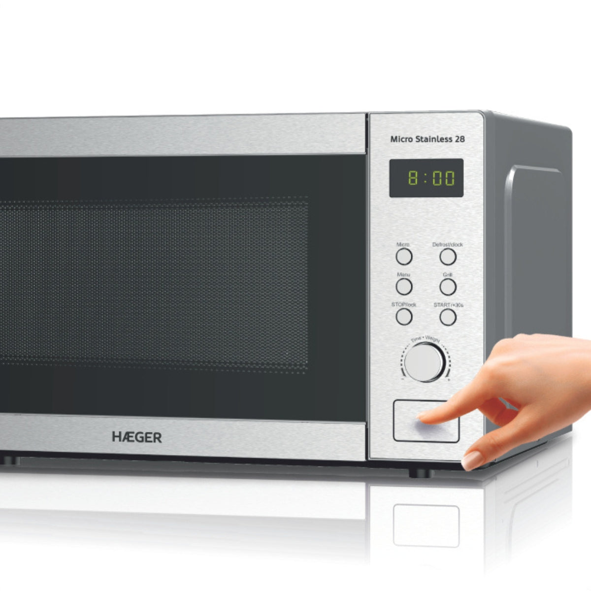 HAEGER Micro Stainless 28 Digital Microwave | 28L | 1200W | Grill Function