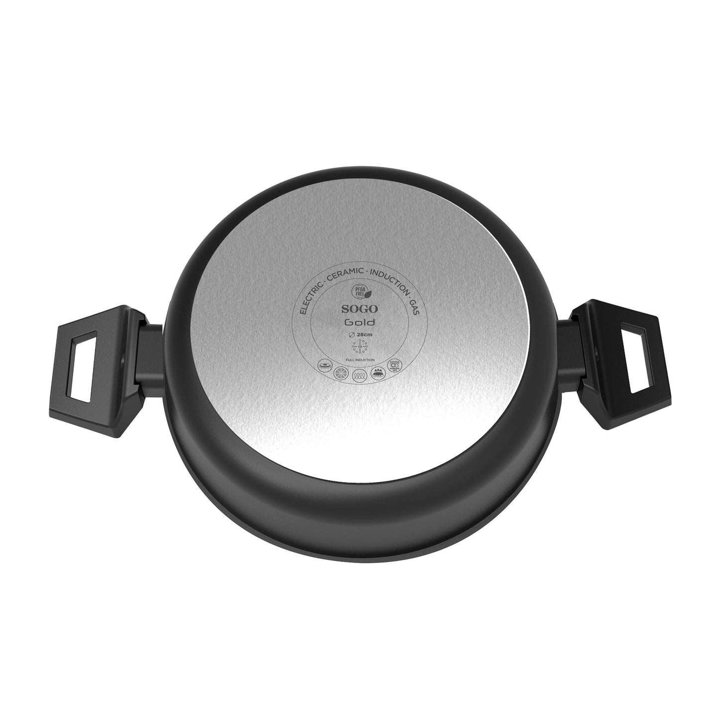 CACEROLA BAJA CON TAPA DE CRISTAL ALUMINIO FORJADO GOLD SERIES 28cm