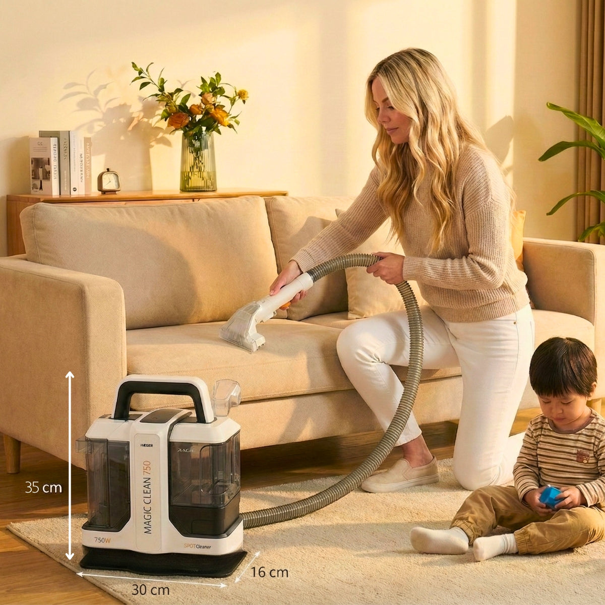 HAEGER Magic Clean 750 compact design for easy storage