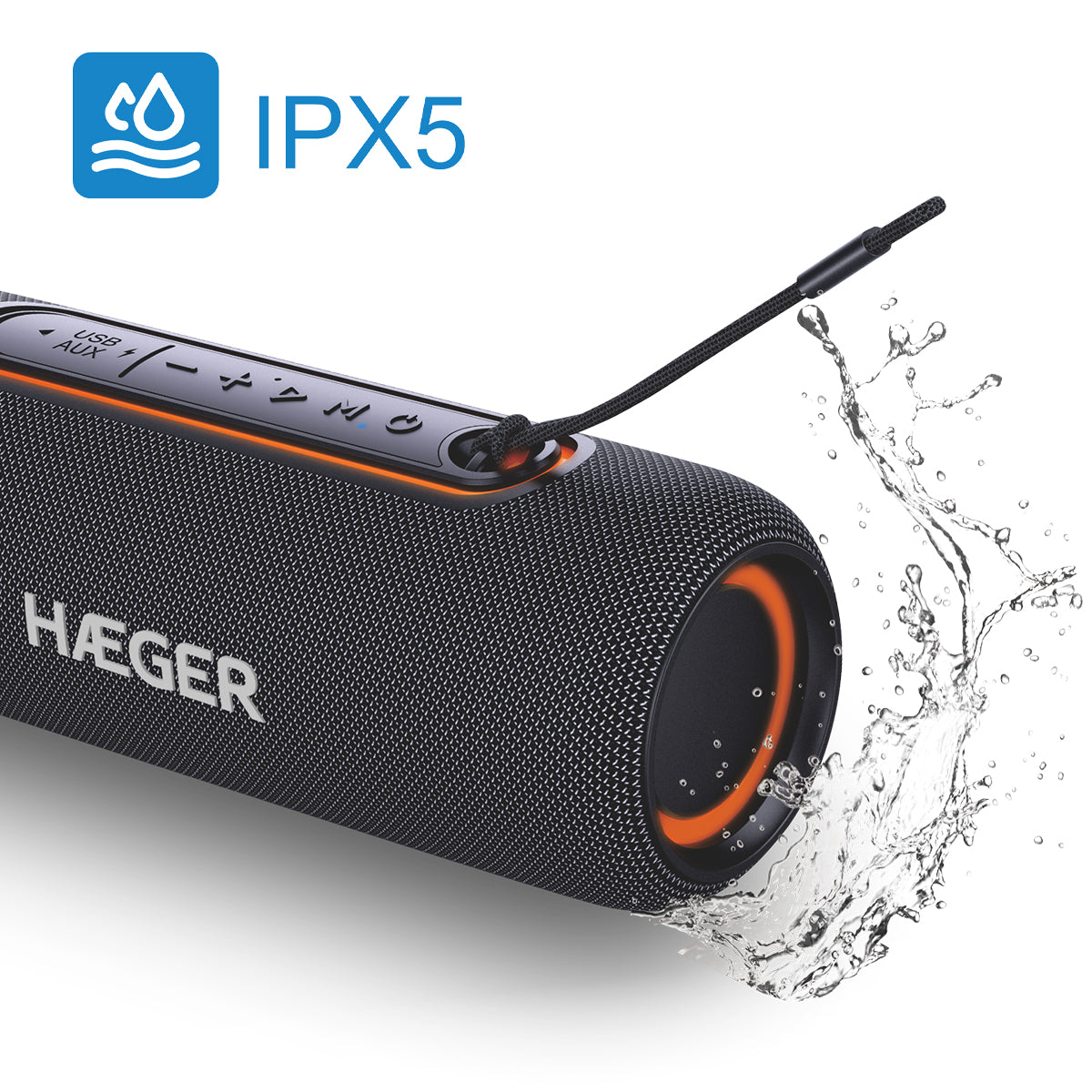 Portable Bluetooth Speaker HAEGER Light Boom – 3h Battery Life, IPX5