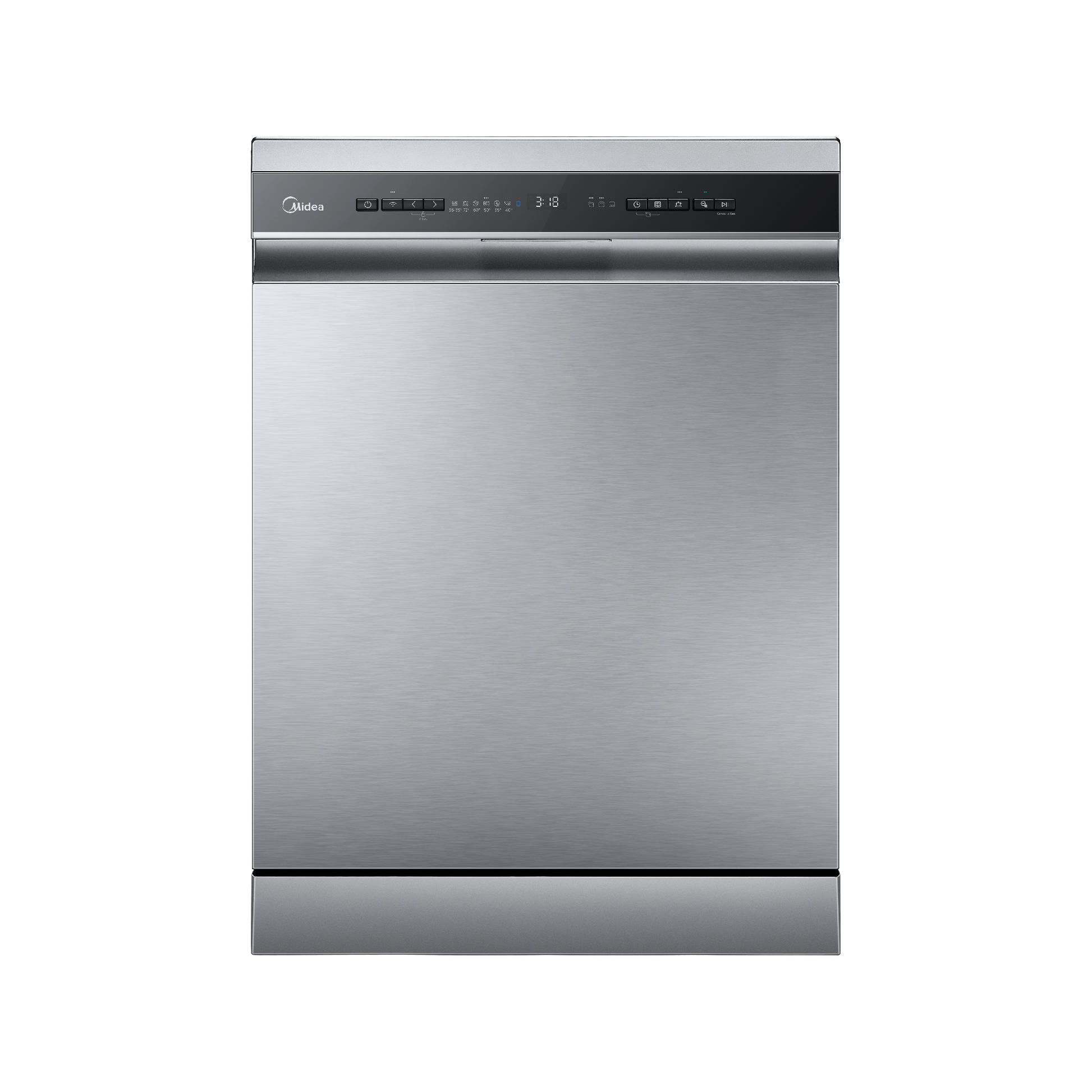Midea Freestanding Smart Dishwasher 15 Place Setting with Dual Zone Wash - Stainless Steel