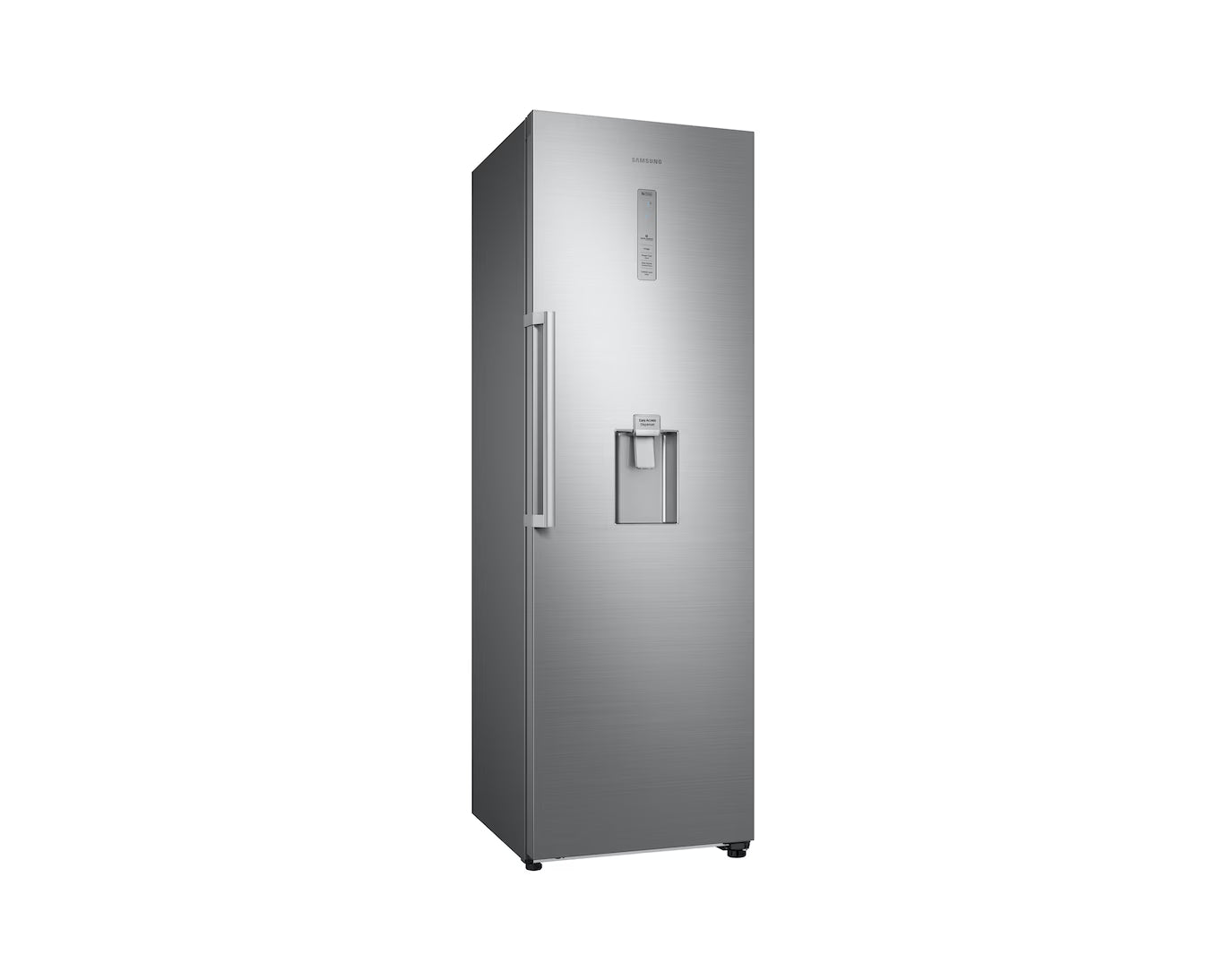 Upright 1-Door Refrigerator with Digital Inverter Technology, Water Dispenser, Power Freeze, 375L, Silver