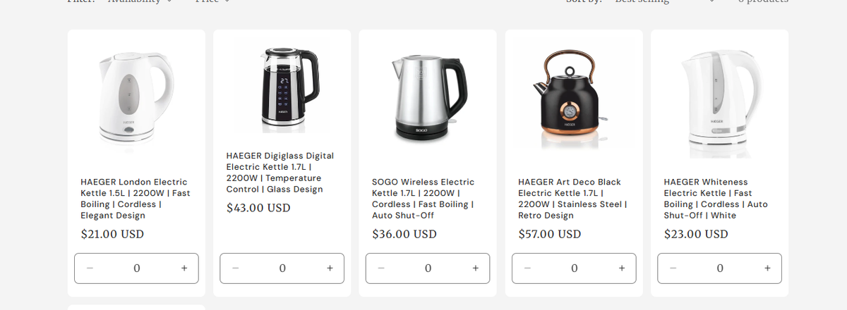 HAEGER London Electric Kettle 1.5L | 2200W | Fast Boiling | Cordless | Elegant Design