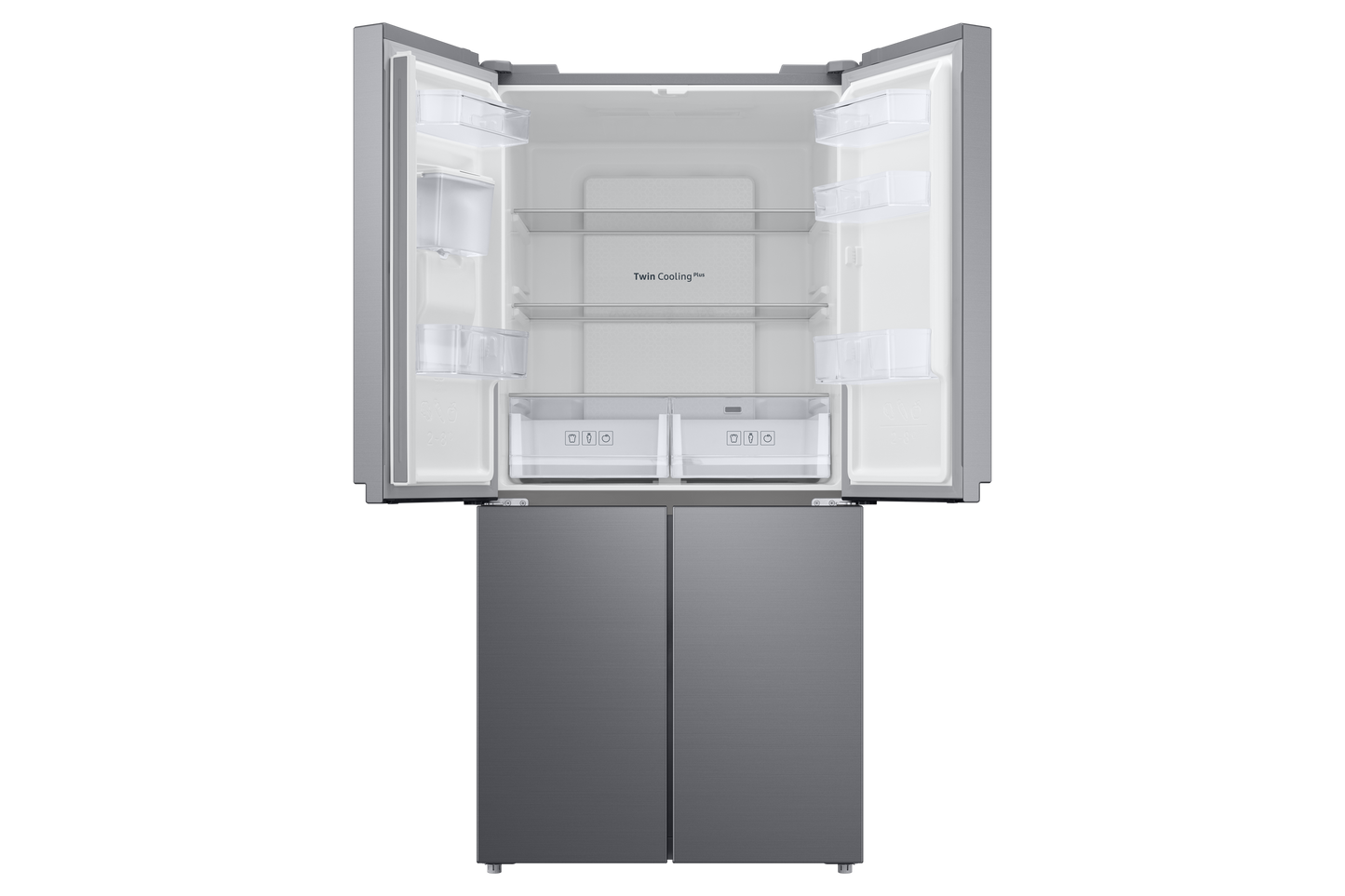 Samsung, RF48A4010M9/LV French Door Refrigerator, 466L Net Capacity , Gentle Silver Matt
