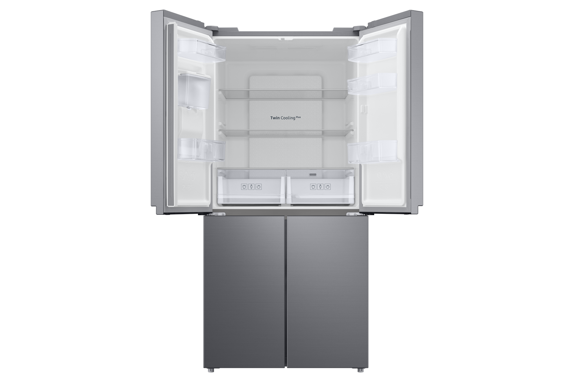Samsung, RF48A4010M9/LV French Door Refrigerator, 466L Net Capacity , Gentle Silver Matt