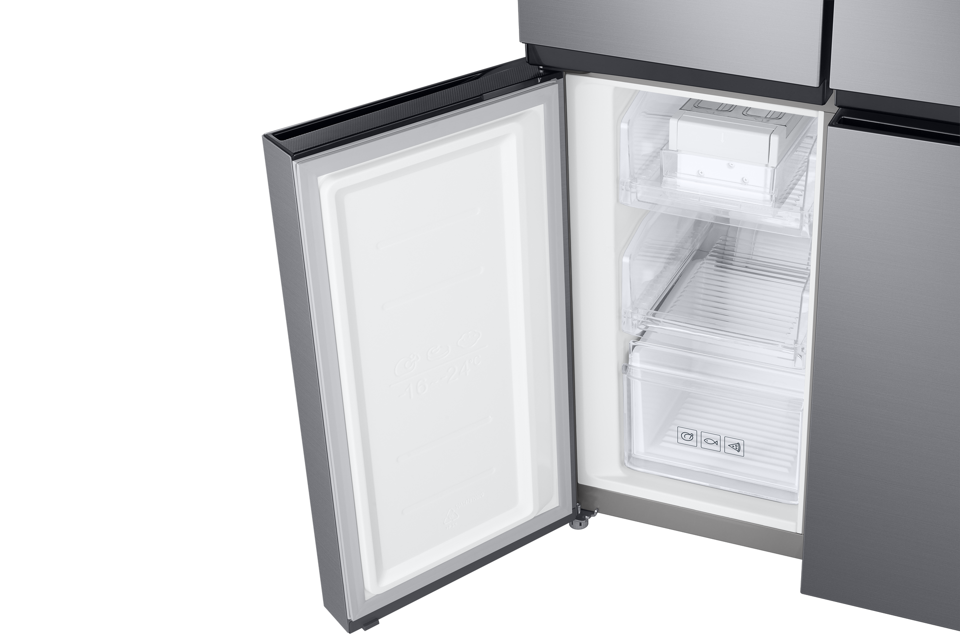 Samsung, RF48A4010M9/LV French Door Refrigerator, 466L Net Capacity , Gentle Silver Matt