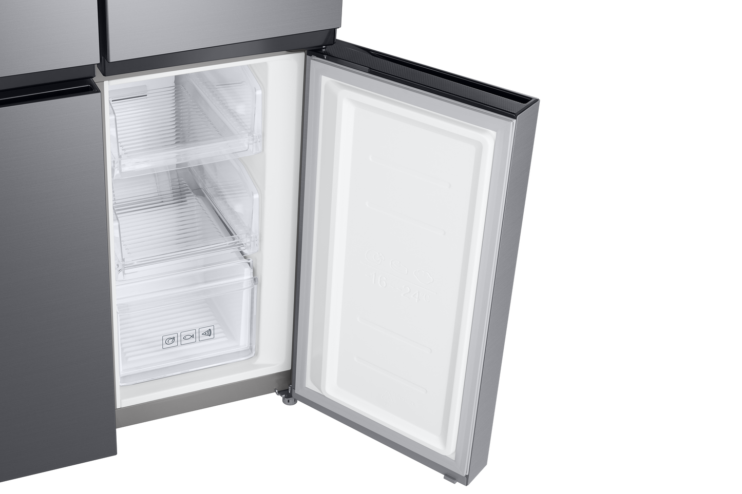Samsung, RF48A4010M9/LV French Door Refrigerator, 466L Net Capacity , Gentle Silver Matt