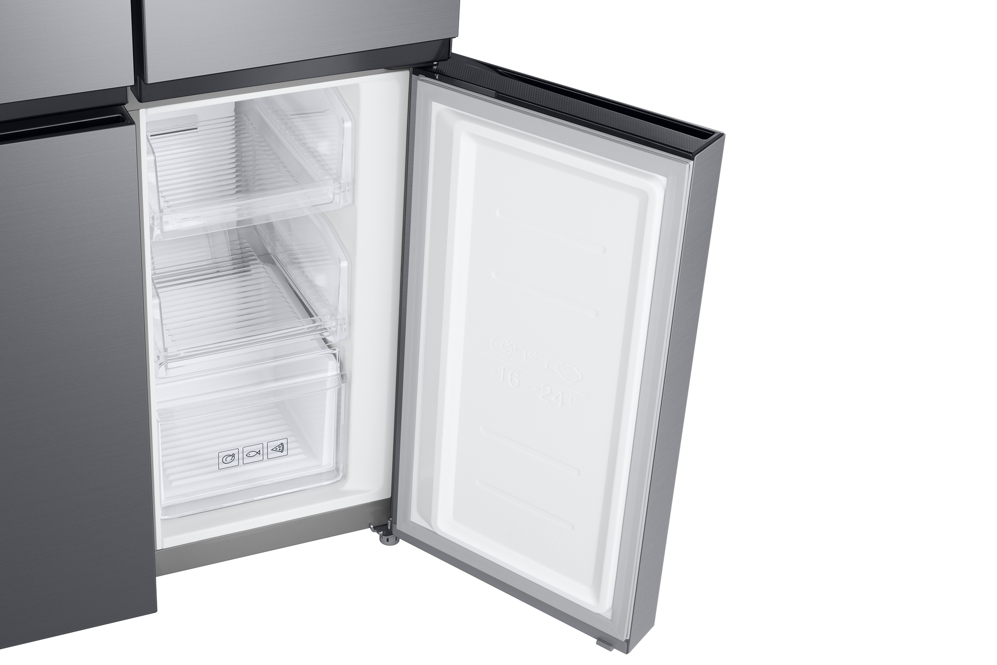 Samsung, RF48A4010M9/LV French Door Refrigerator, 466L Net Capacity , Gentle Silver Matt